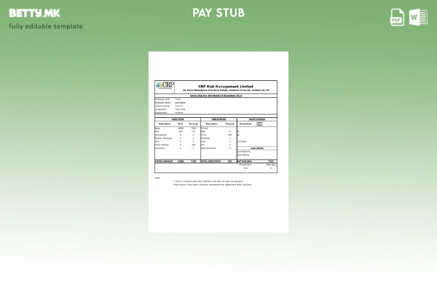 Модерен стил Индија CRP Управување со ризик Шаблон за лимитирана плата